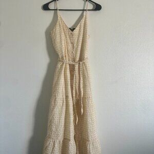 Paige Dress Maxi Size Small Yellow and White Spaghetti Strap Dress